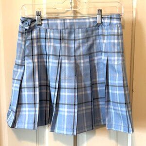 Hesperus | Blue Plaid Pleated Mini Skirt - M